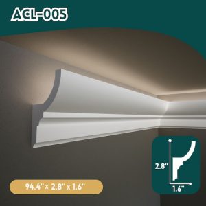 Alternative view of Crown Molding with Led Duct, Modern Ceiling Molding ACL-005
