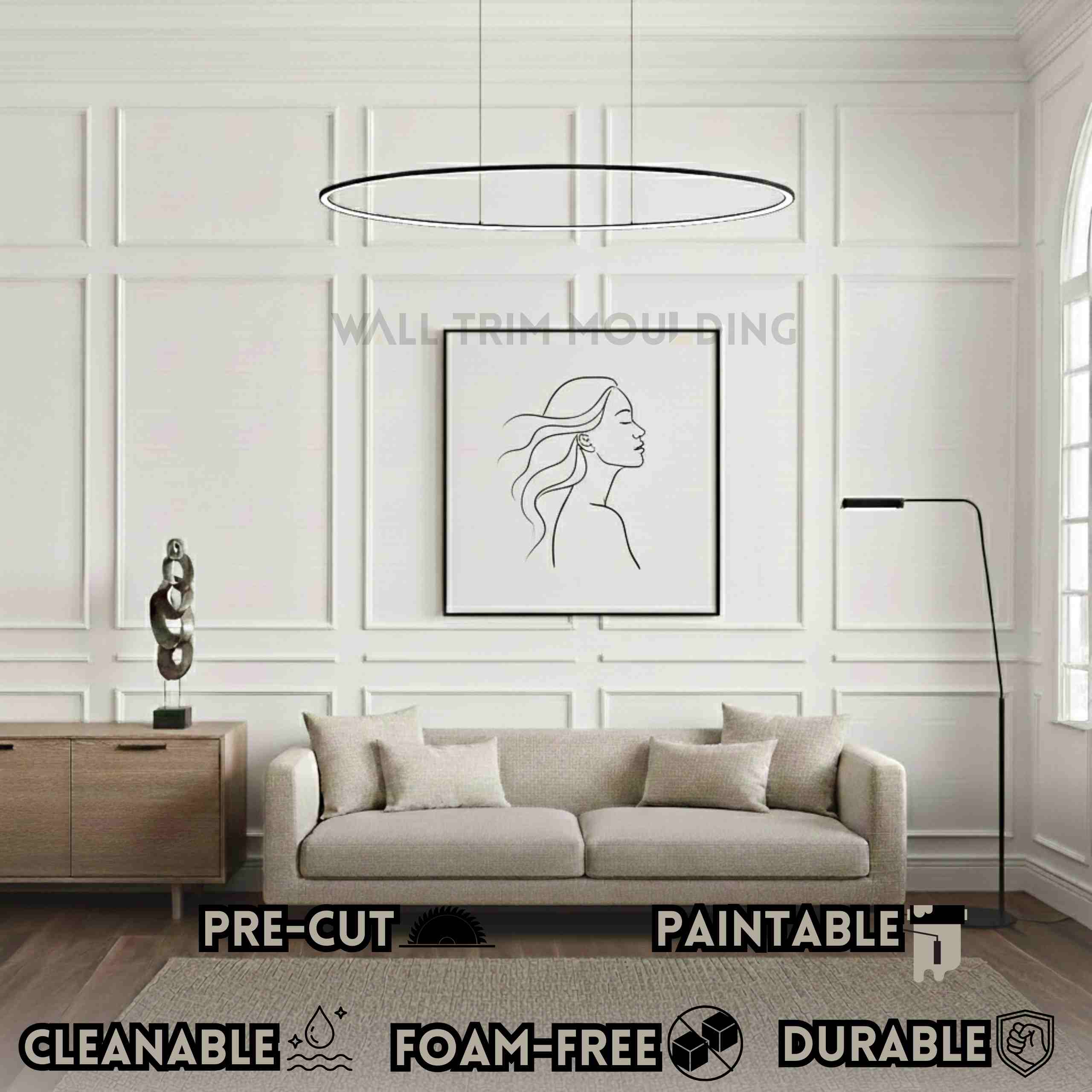 Elegant Wall Moulding Design | Peel & Stick Wall Molding Kit